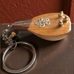 Miniature Handmade Wooden Egyptian Oud Keychain or Purse Charm.